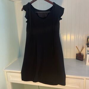 Black a line tie back formal dress